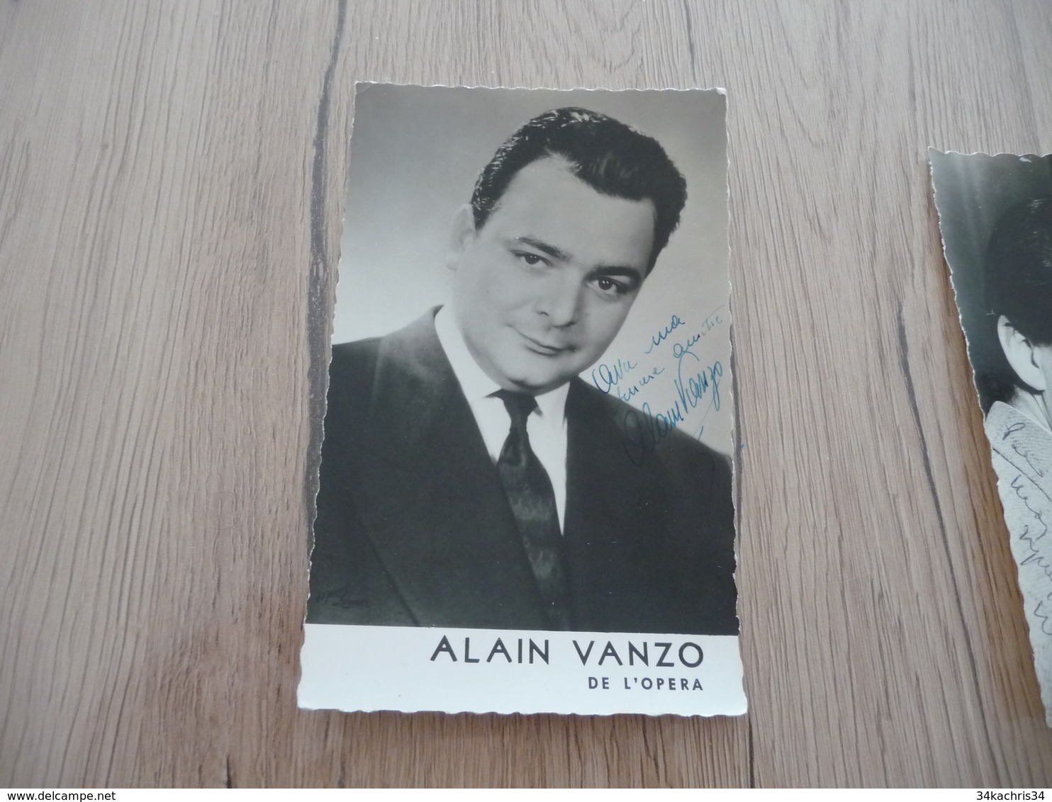 Autographe Signé Sur Photo Format Carte Postale Alain Vanzon De L'opéra Musique - Sonstige & Ohne Zuordnung