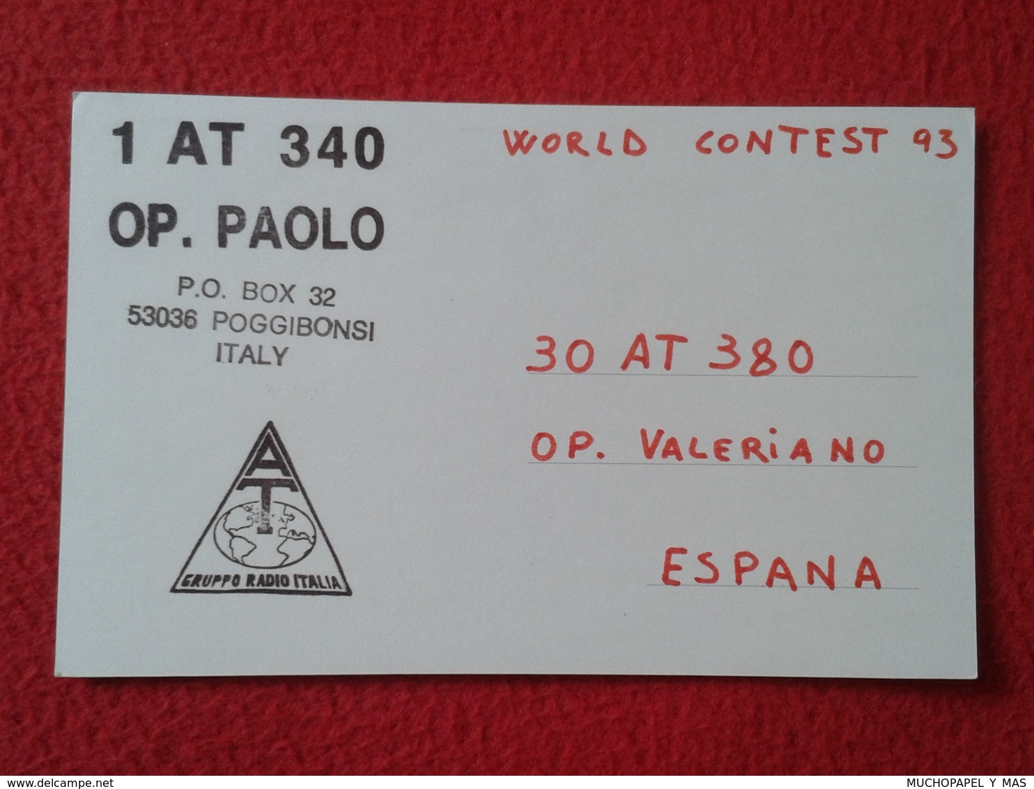 POSTAL POST CARD QSL RADIOAFICIONADOS RADIO AMATEUR GRUPPO ALFA TANGO ITALIA ITALY DISTRICT OF SIENA TOSCANA TUSCANY VER - Otros & Sin Clasificación