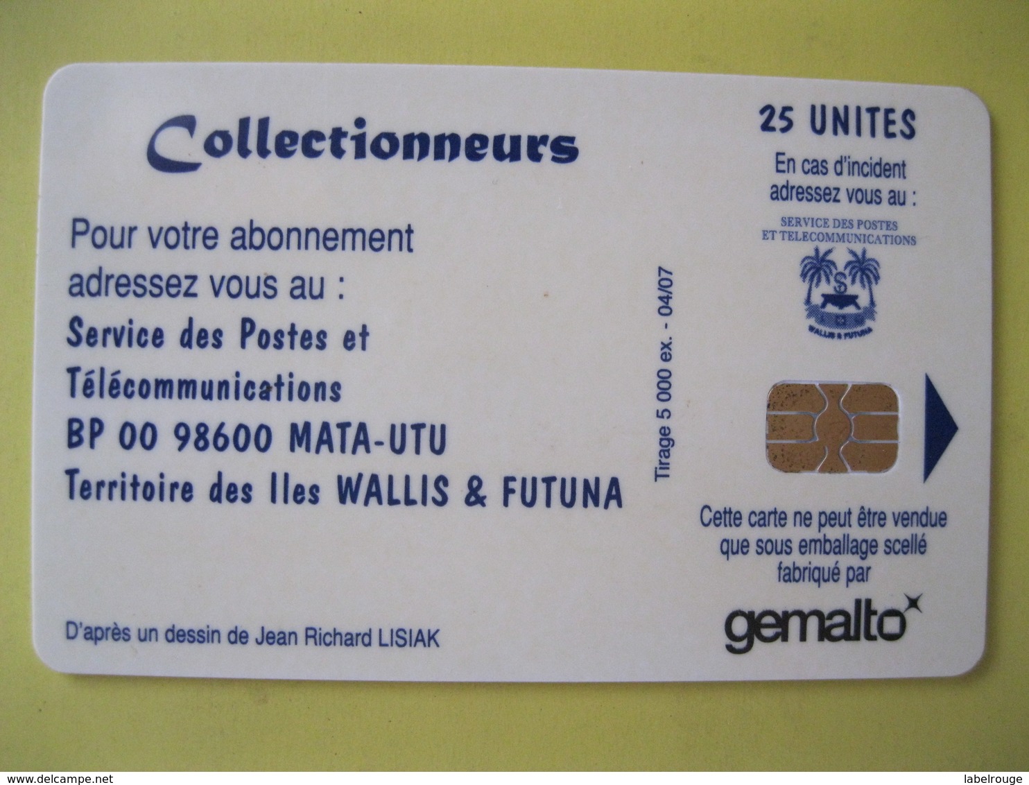 Telecarte De Wallis Et Futuna - Wallis Und Futuna