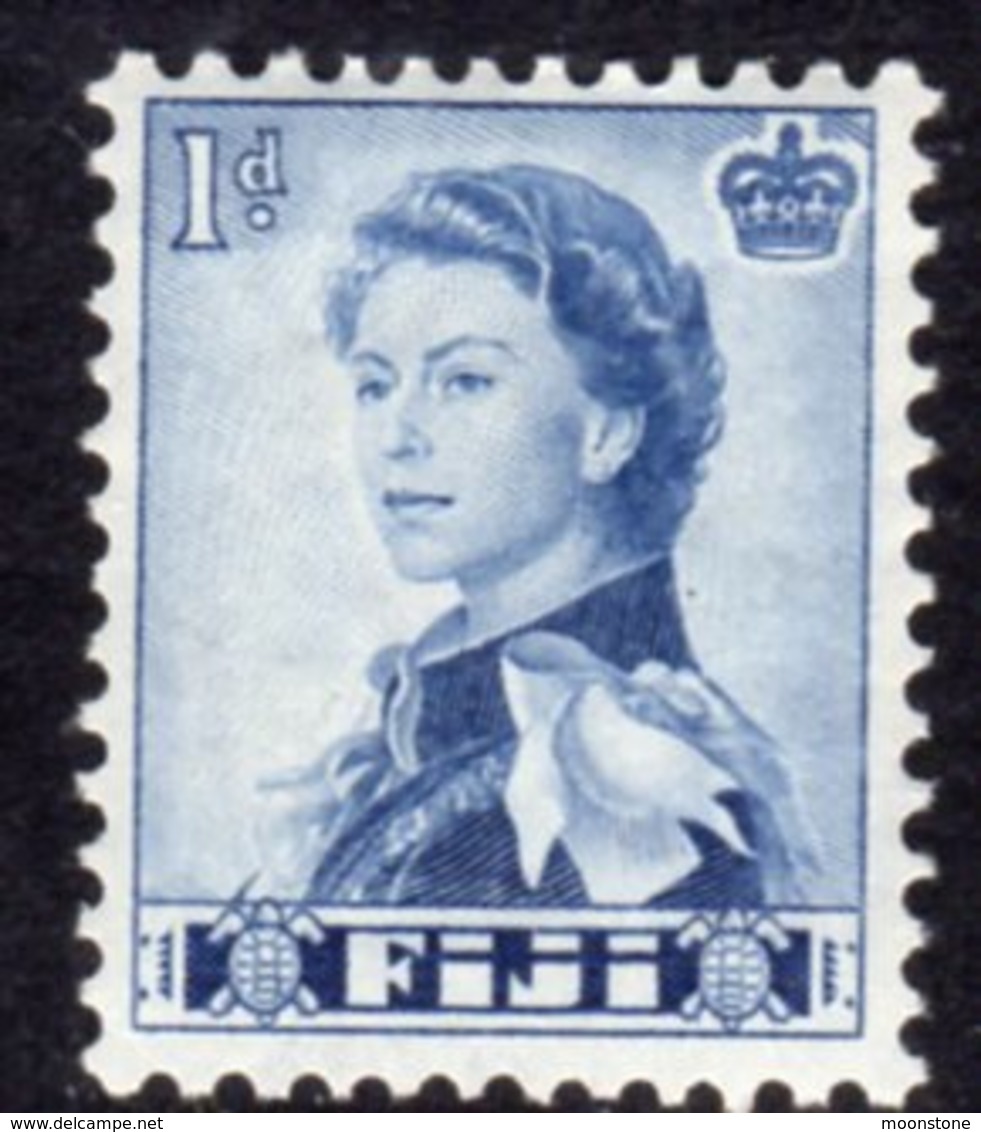 Fiji QEII 1962-7 1d Ultramarine Definitive, Wmk. St. Edward's Crown, Hinged Mint, SG 311 (BP2) - Fiji (...-1970)