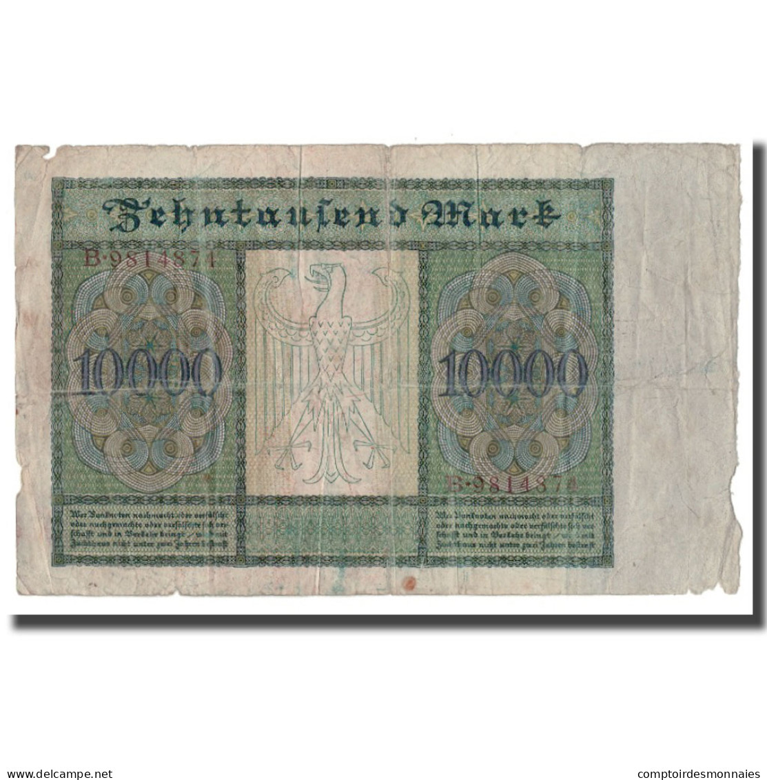 Billet, Allemagne, 10,000 Mark, 1922, 1922-01-19, KM:71, B - 10000 Mark