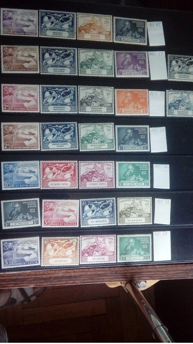 Francobolli Stamps Universal Postal Union 1949 Hong Kong Malaya Singapore Gardare Tutte Le Foto - Collezioni (senza Album)