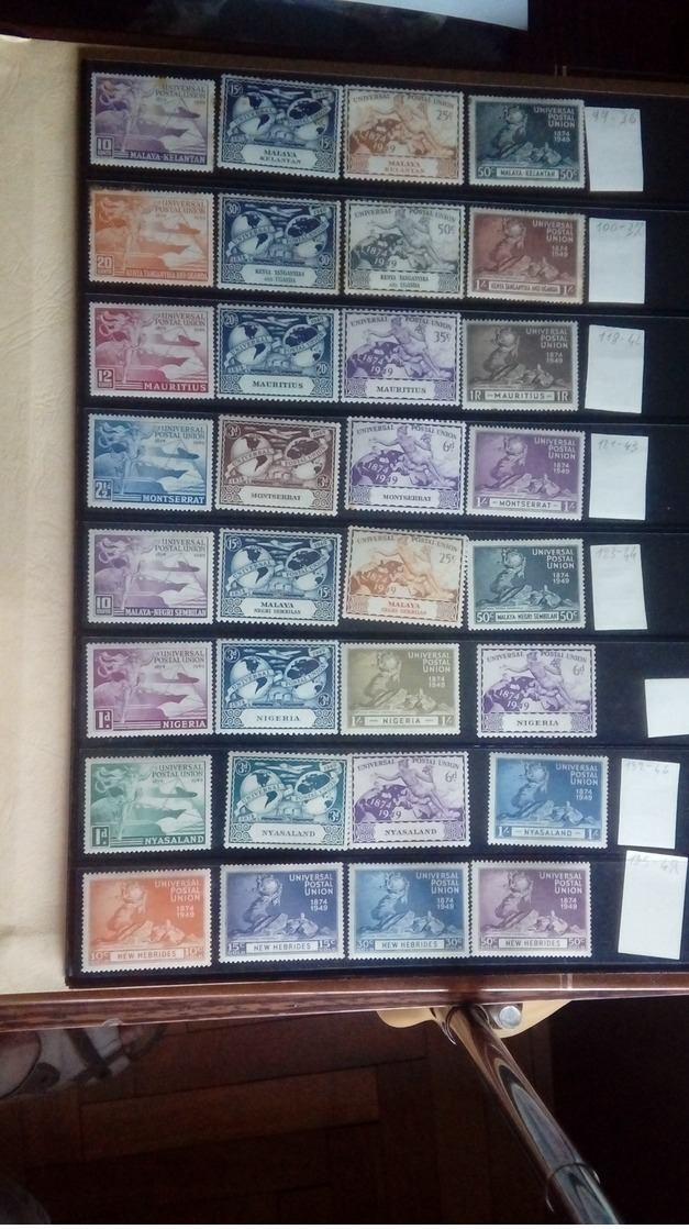 francobolli stamps universal postal union 1949 hong kong malaya singapore gardare tutte le foto