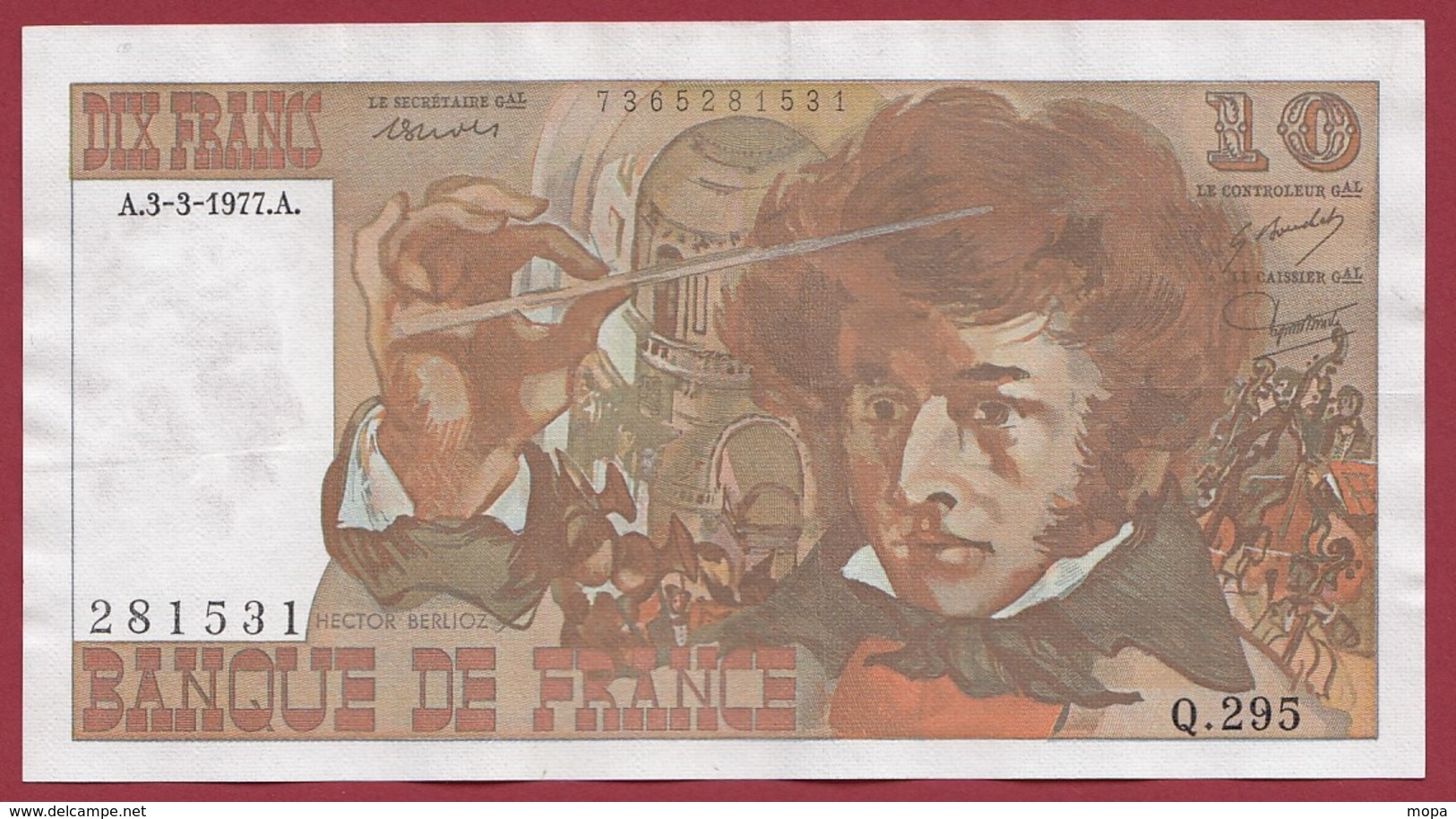 10 Francs "Berlioz" Du 03/03/1977.A --VF/SUP---ALPH Q.295 - 10 F 1972-1978 ''Berlioz''