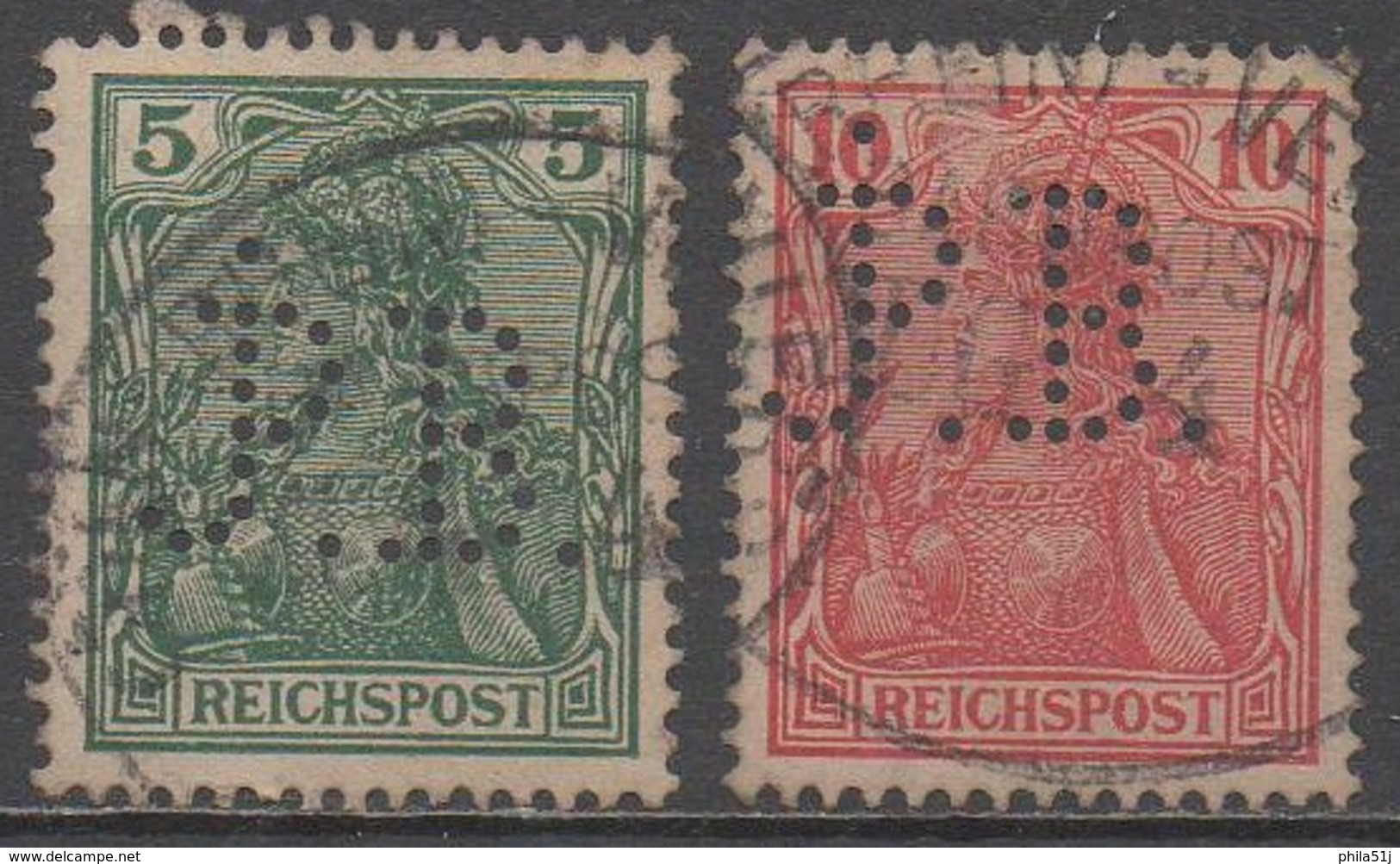 ALLEMAGNE__  N°53 Et 54__OBL  VOIR SCAN  (PERFORES) - Used Stamps