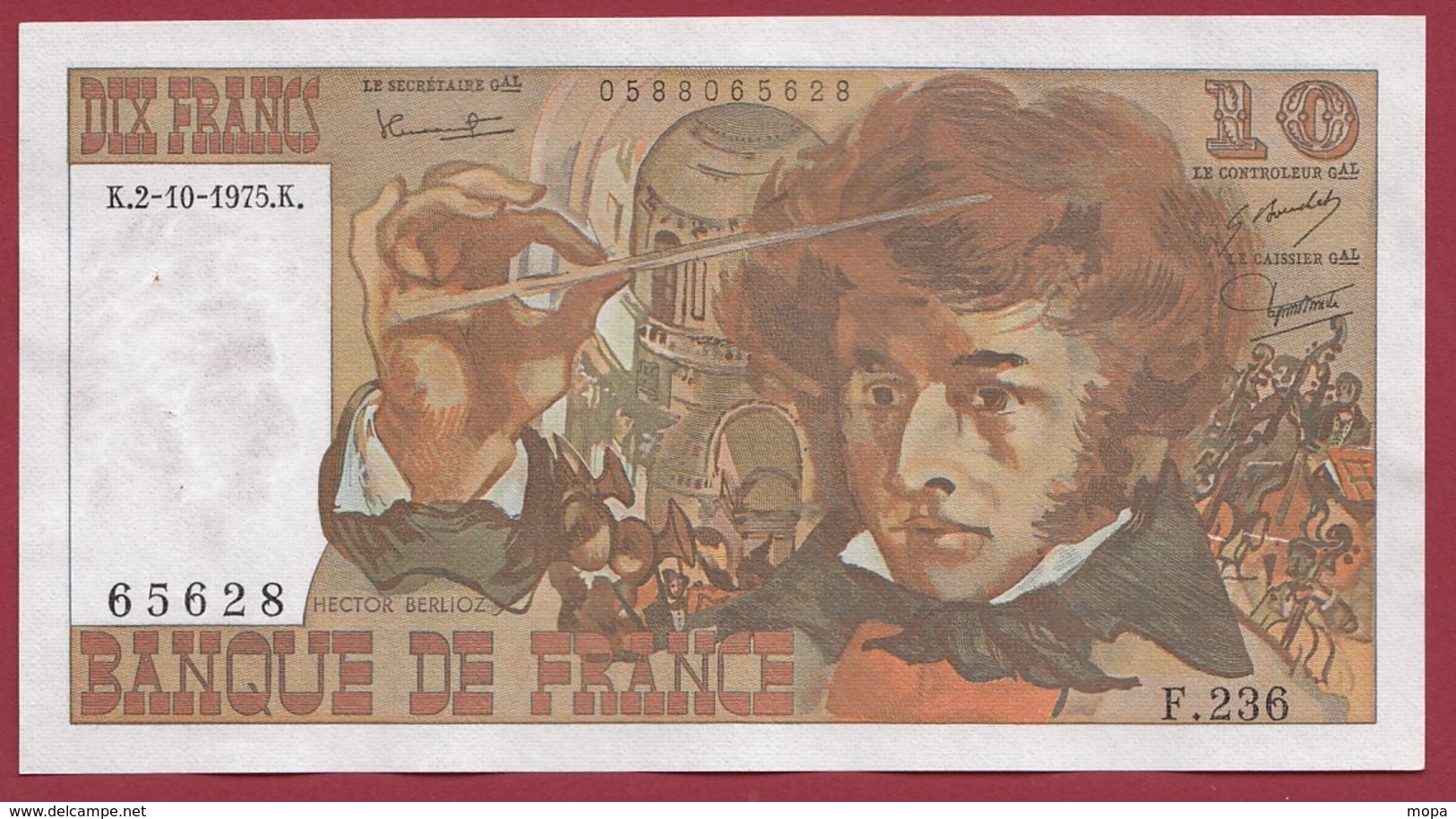 10 Francs "Berlioz" Du 02/10/1975.K --XF/SUP+---ALPH F.236 - 10 F 1972-1978 ''Berlioz''