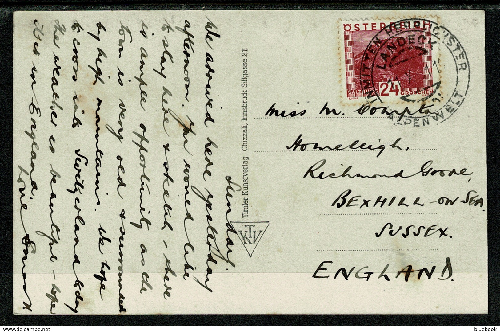 Ref 1308 - Real Postcard - Innsbruck Austria - 24g Rate To Sussex - Good Landeck Postmark - Innsbruck