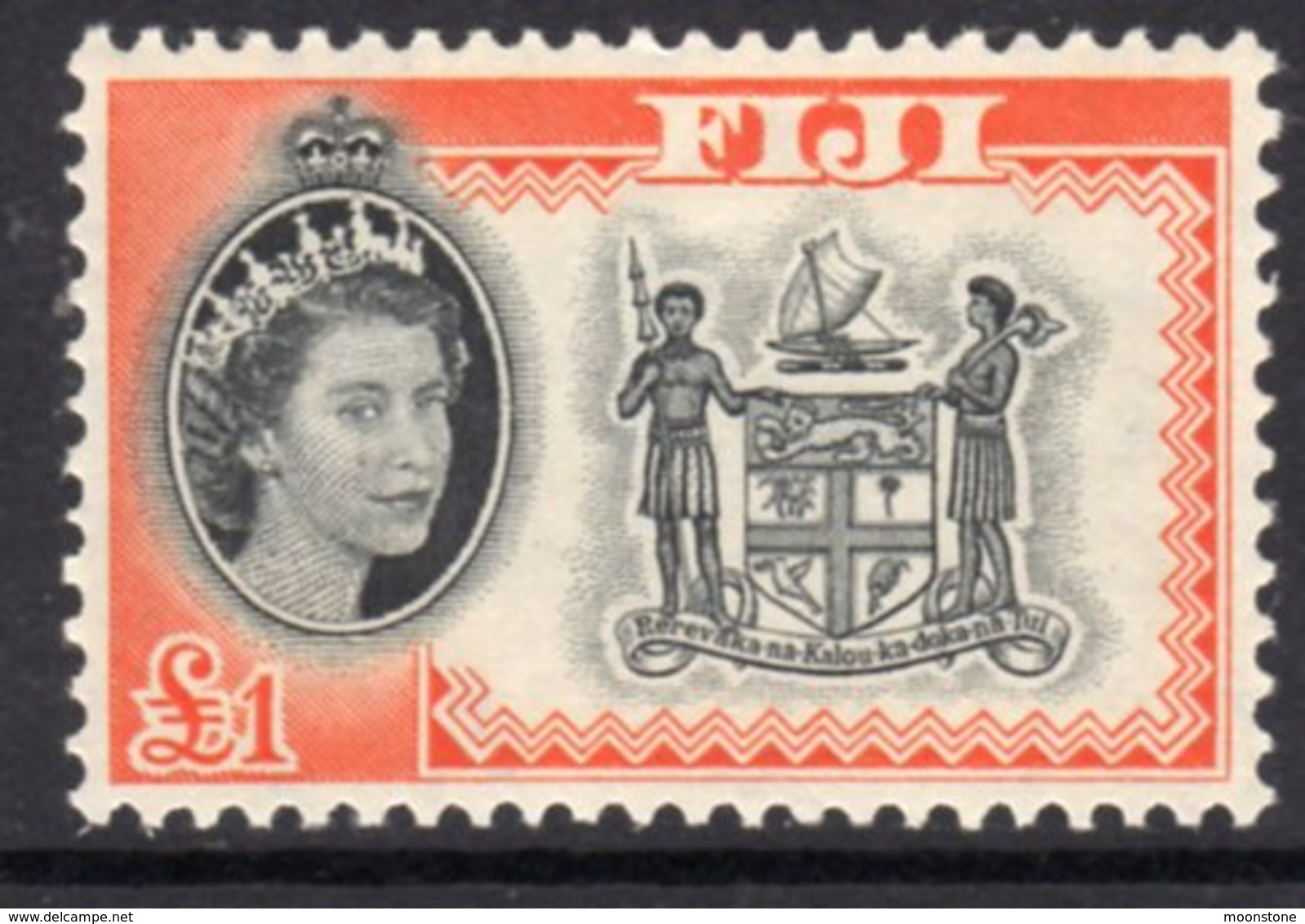 Fiji QEII 1962-7 £1 Coat Of Arms Definitive, Wmk. St. Edward's Crown, Hinged Mint, SG 325 (BP2) - Fiji (...-1970)