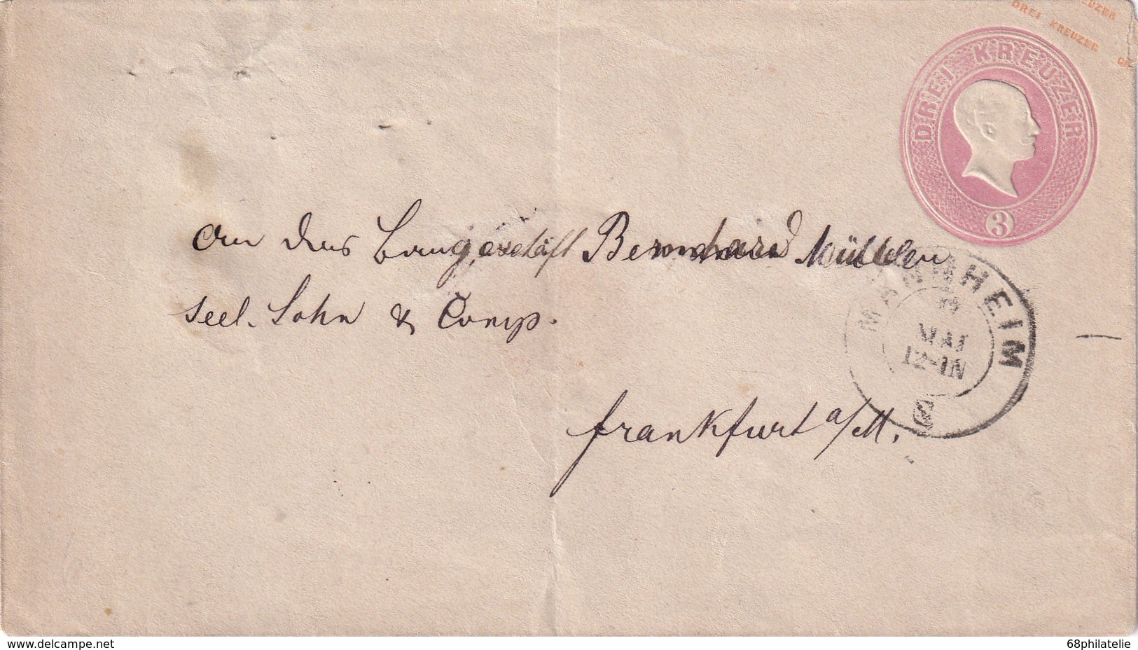 BADEN 1874      ENTIER POSTAL/GANZSACHE/POSTAL STATIONERY LETTRE DE MANNHEIM - Other & Unclassified