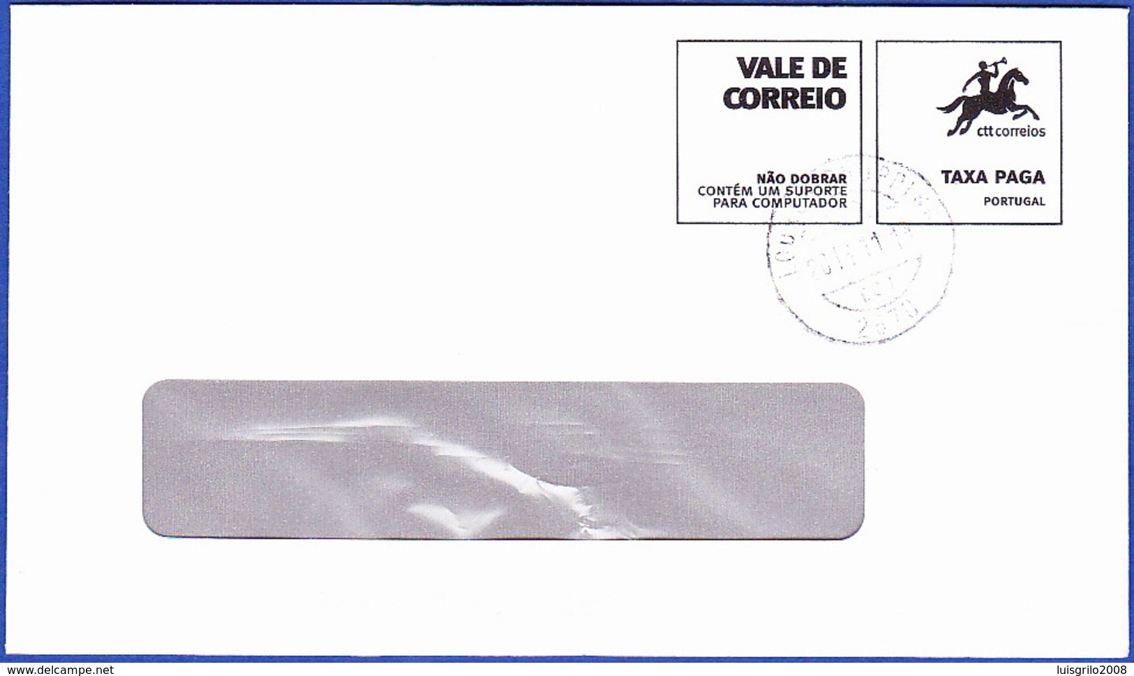 Cover CTT, Valde De Correio - TAXA PAGA / Postmark - Loures Shoping - Storia Postale