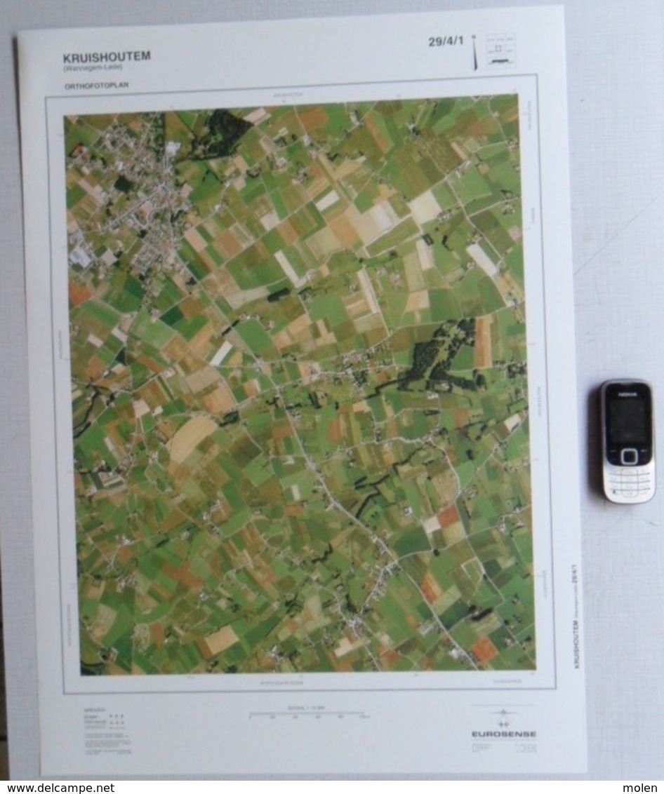 GROTE LUCHT-FOTO WANNEGEM-LEDE KRUISHOUTEM OOIKE TJOENSHOEK ©1990 67x48cm ORTHOFOTOPLAN PHOTO AERIENNE LUCHTFOTO R756 - Kruishoutem