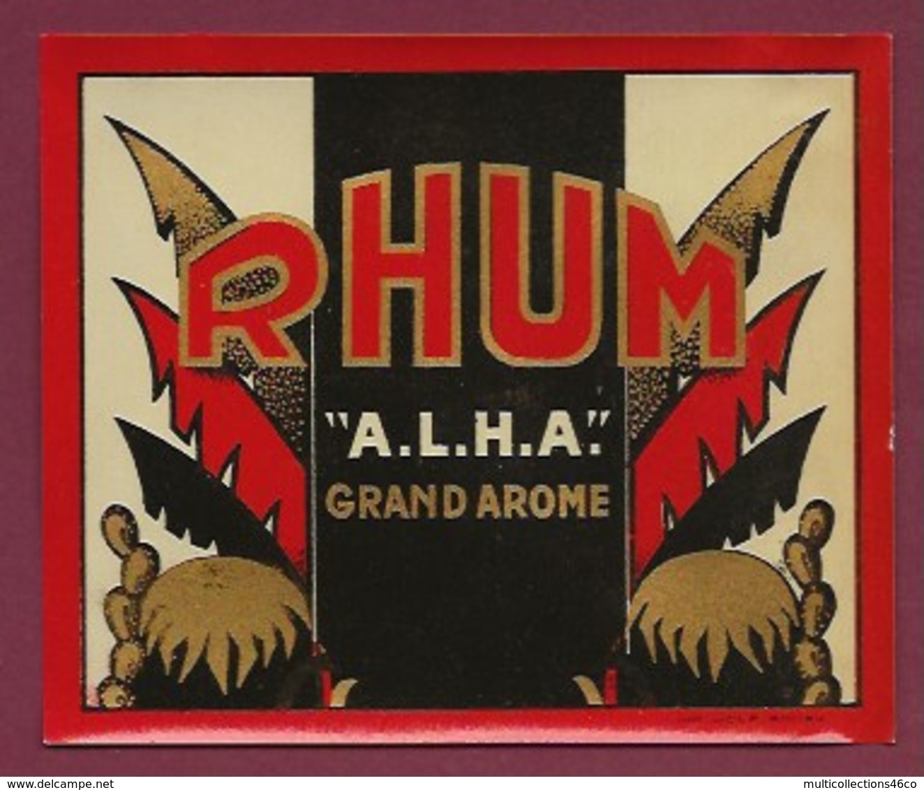 200619B - ETIQUETTE ALCOOL RHUM ALHA GRAND AROME Palmier Cactus - Rhum