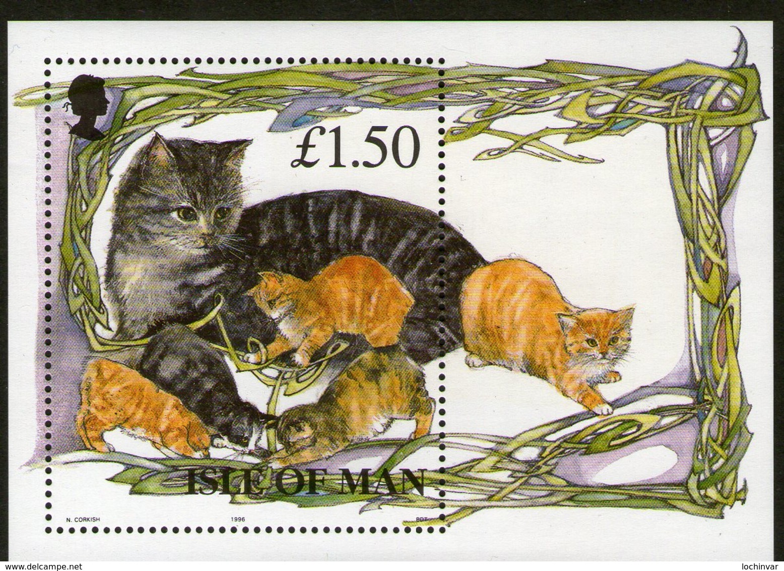 ISLE OF MAN, 1996 CATS MINISHEET MNH - Man (Eiland)