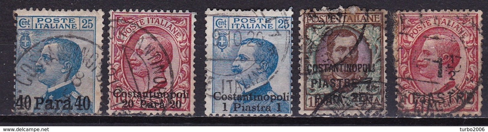 Italian Levant Constantinopel 1908 / 1922 : 5 Values Michel 9-21 IX-23III-58-73 - Europese En Aziatische Kantoren