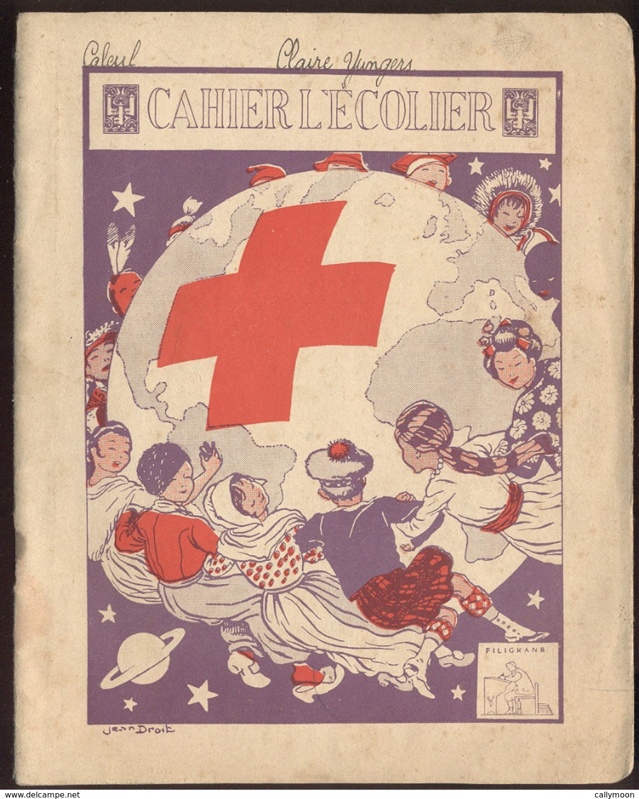 Ancien Cahier "L'écolier" - Croix Rouge Du Congo. - Andere & Zonder Classificatie