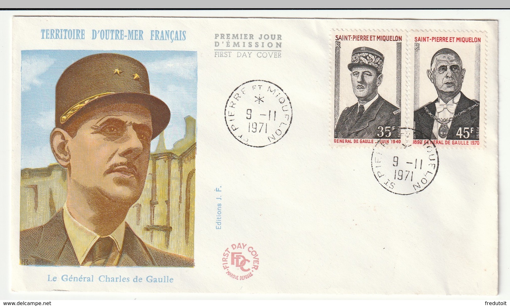 FDC - St Pierre Et Miquelon - 1971 - Général De Gaulle - FDC