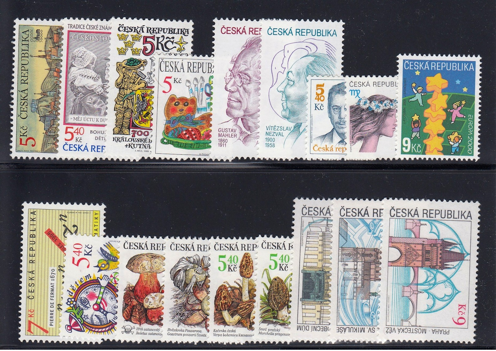 2000 (Czech Republic) Set Of 30 New Stamps MNH, 4 Minisheets - Neufs