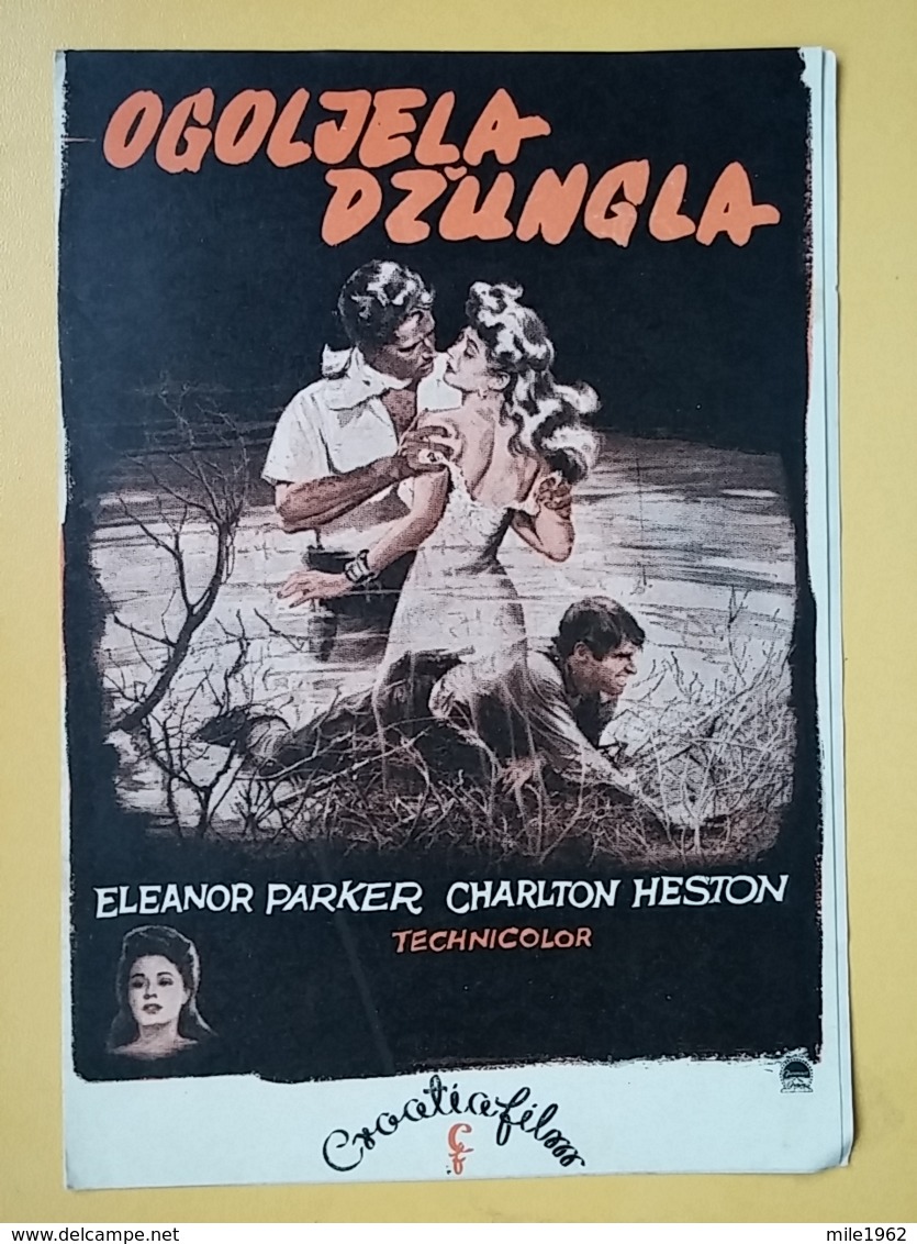 PROG 21 - THE NAKED JUNGLE - Yugoslavia Movie Program-Publicité,-  ELEANOR PARKER, CHARLTON HESTON - Magazines