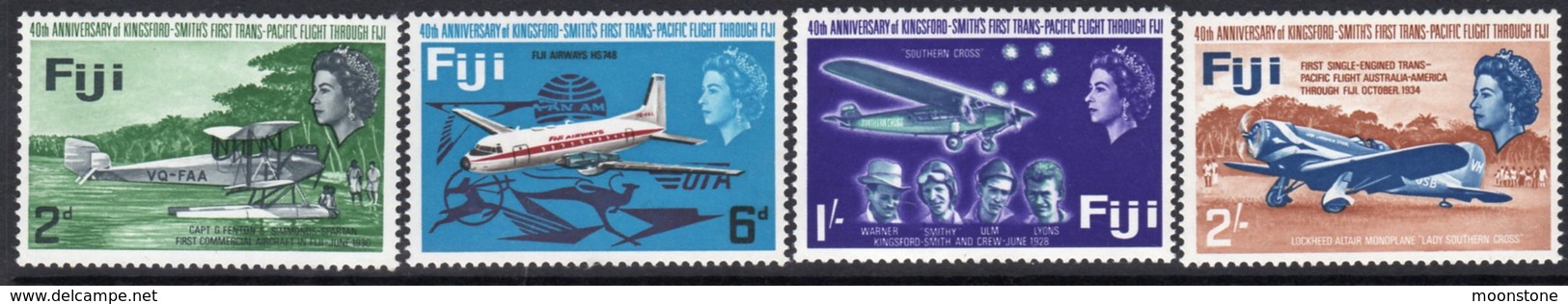 Fiji QEII 1967 40th Anniversary Of Kingsford Smith Flights Set Of 4, MNH, SG 367/70 (BP2) - Fiji (...-1970)