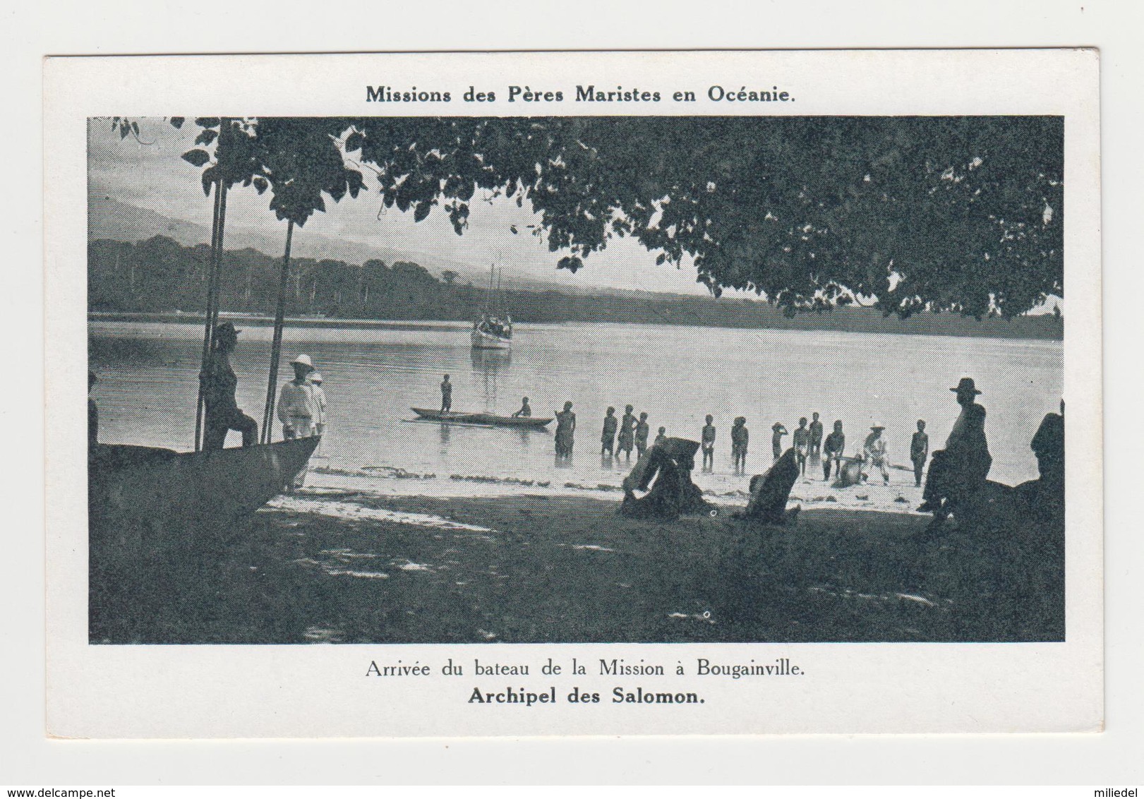 OR443 - Missions Des Pères Maristes En Océanie - Arrivée Du Bateau De La Mission à Bougainville - Archipel Des SALOMON - Islas Salomon