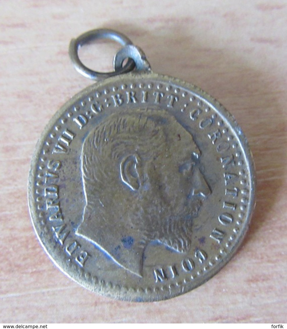 Angleterre - Médaille Représentant Un Souverain D'Edward VII 1902 - Diam. 22 Mm - Laiton - Royaux/De Noblesse