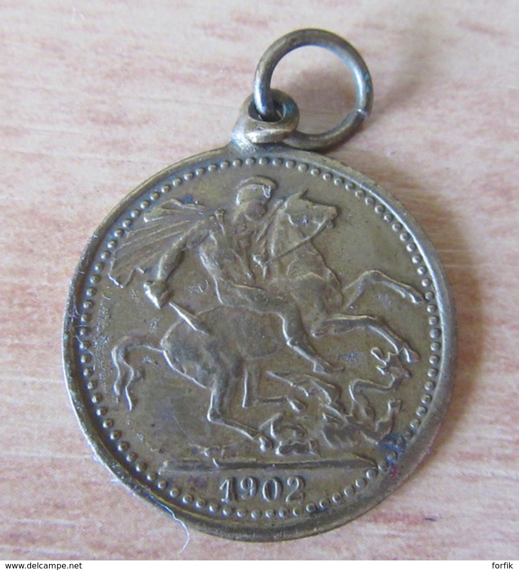 Angleterre - Médaille Représentant Un Souverain D'Edward VII 1902 - Diam. 22 Mm - Laiton - Monarquía/ Nobleza