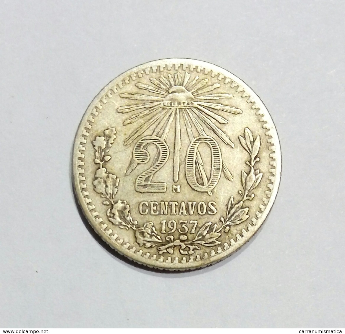 Messico / Mexico - 20 Centavos (1937) Silver / Ag - Mexico