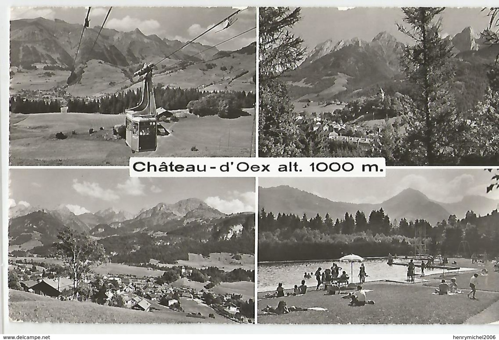 Suisse Vaud Chateau D'oex Multi Vues Ed Marcel Rouge - Autres & Non Classés
