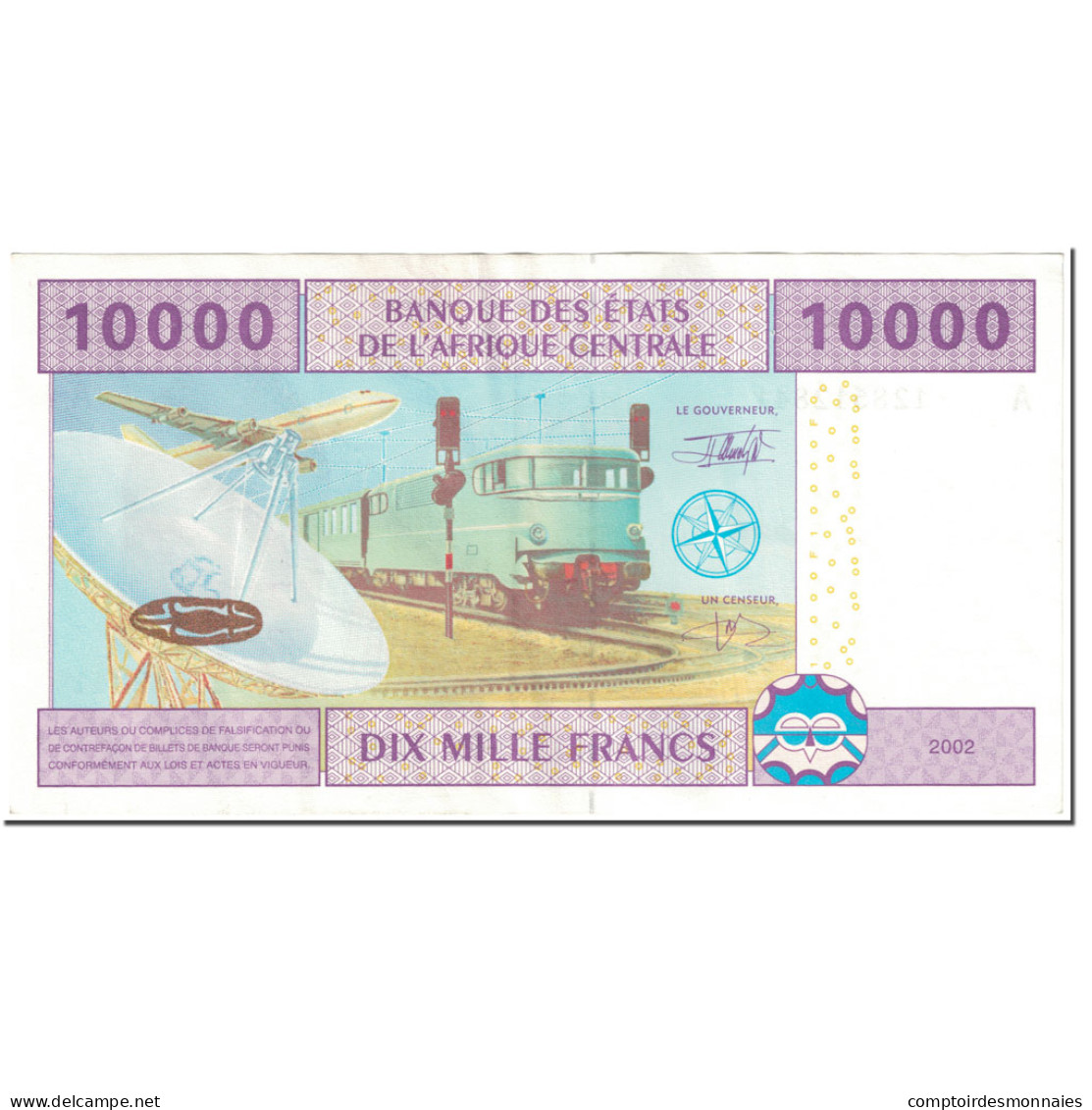 Billet, États De L'Afrique Centrale, 10,000 Francs, 2002, Undated (2002) - Centraal-Afrikaanse Staten