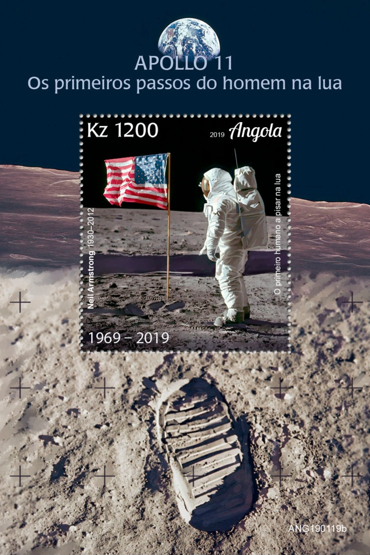 Z08 ANG190119b ANGOLA 2019 Neil Armstrong Moon Landing MNH ** Postfrisch - Angola