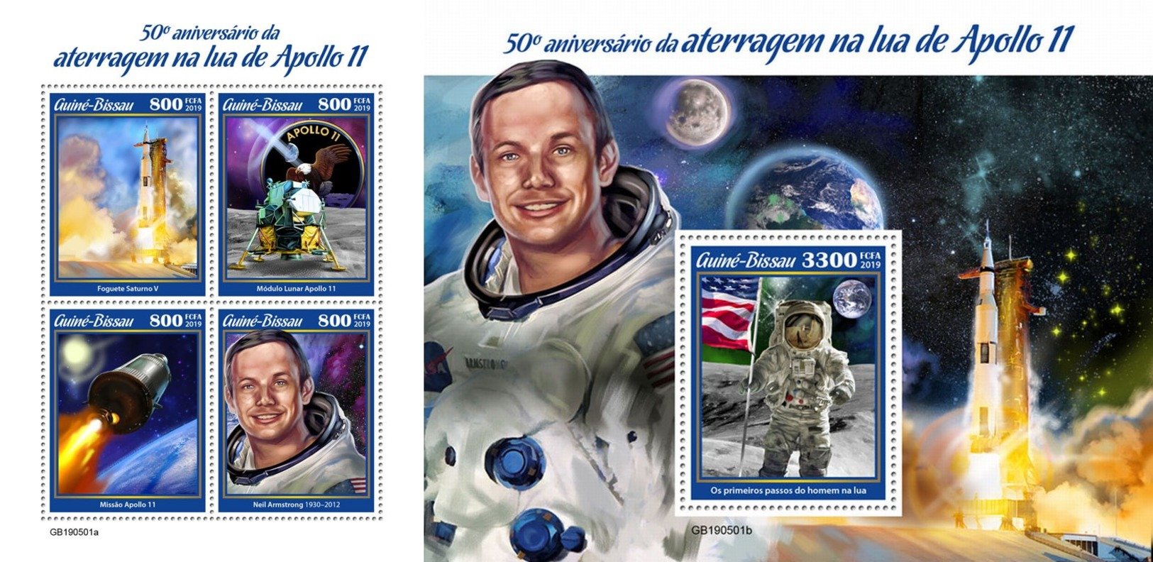 Z08 GB190501ab GUINEA BISSAU 2019 Apollo 11 Moon Landing MNH ** Postfrisch - Guinea-Bissau