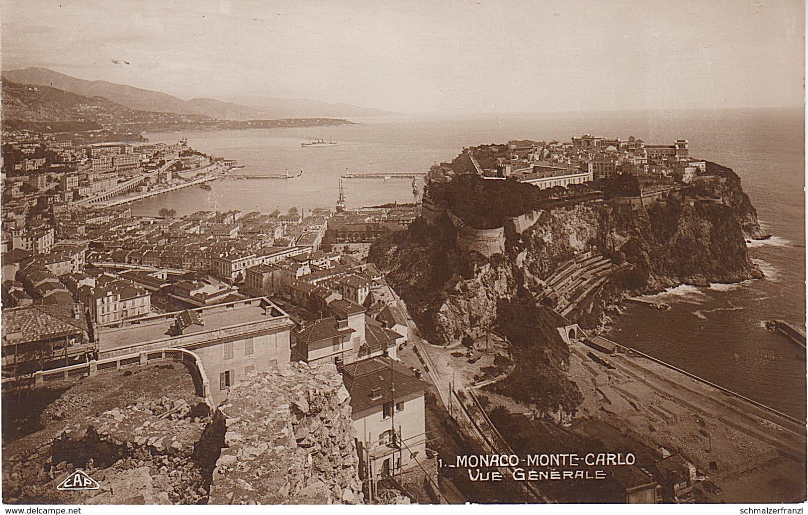 Cap CPA - AK Monaco Monte Carlo Vue Generale Chapiteau De Fontvieille Palais Des Princes Place Du Canton Boulevard - Fontvieille