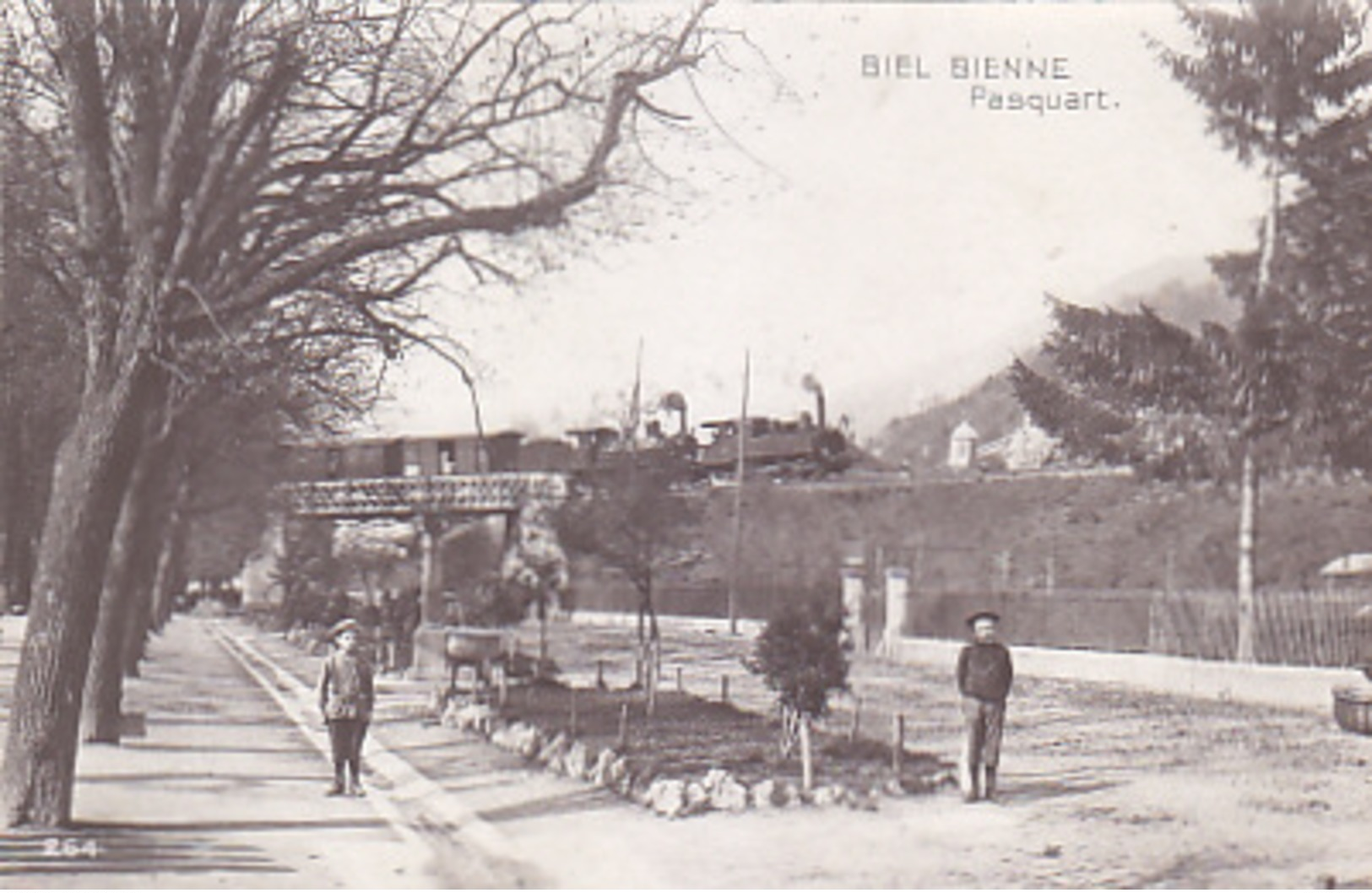 Bienne - Pasquartier Mit Doppellok-Dampfzug - 1912        (P-173-61020) - Bienne