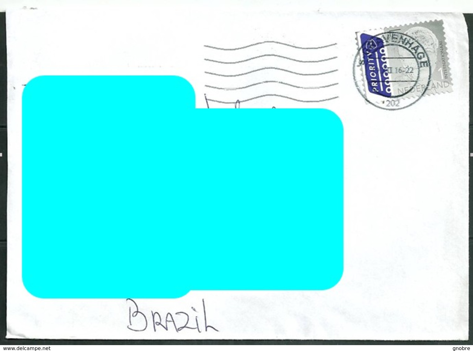 NETHERLAND To Brazil Cover Sent In 2016 - Great Cancelation (GN 0136) - Briefe U. Dokumente