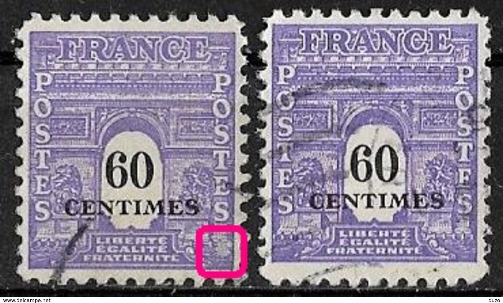 France 1945 -  Variété - Arc De Triomphe 2ème Série  - Y&T N° 705 (o) - Voir Descriptif . - Usati