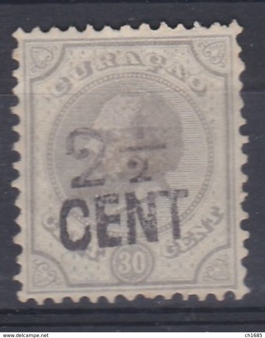 CURACAO  :  Guillaume III Surchargé  Yvert  25 (o)  Cote 12,50 € - Curaçao, Nederlandse Antillen, Aruba