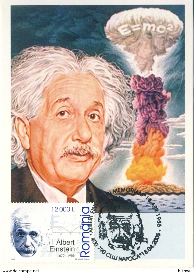 517  EINSTEIN Bombe Atomique: Carte Maximum, Oblitération Concordante 2005 -  Atomic Bomb, Physics Physique Nobel - Physik
