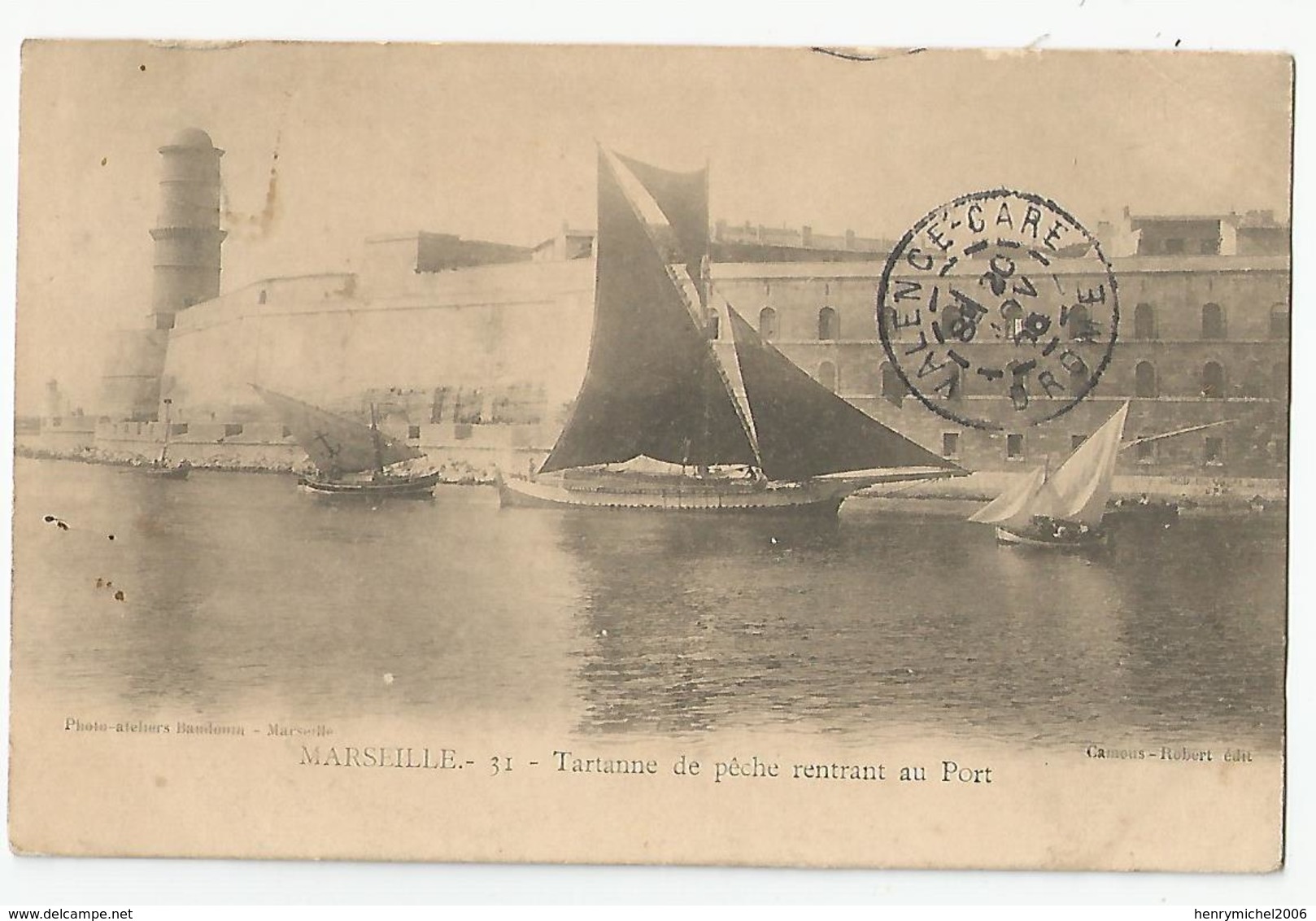 13 Marseille Bateau Tartanne De Peche Rentrant Au Port 1906 - Joliette, Port Area