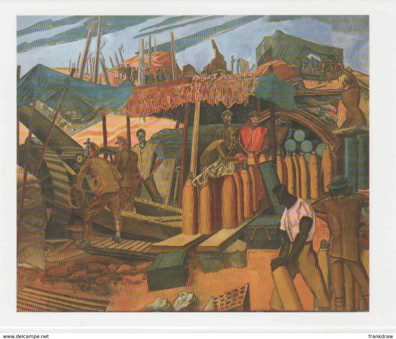 Postcard - Art - Wyndham Lewis (1882-1957) - A Canadian Gun Pit 1918 - Card No. MU 1984 - Paintings