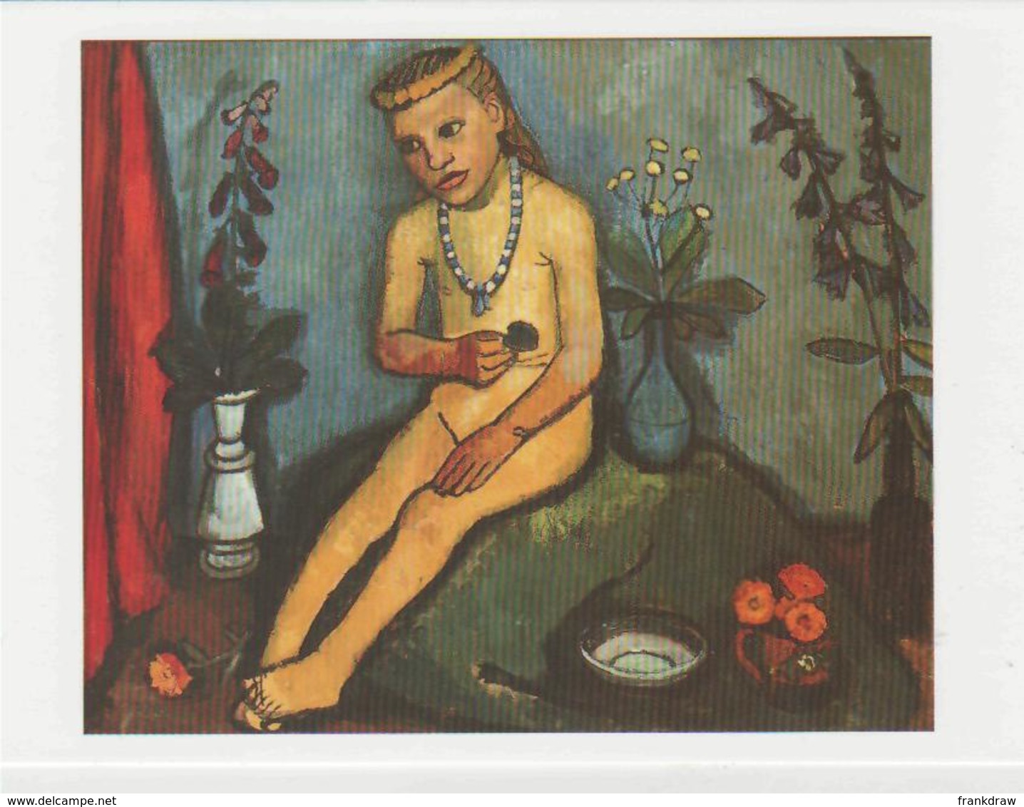 Postcard - Art - Paula Modersohn-Becker - Seated Nude Girl With Flowers 1909 - Card No..mu1964  New - Unclassified