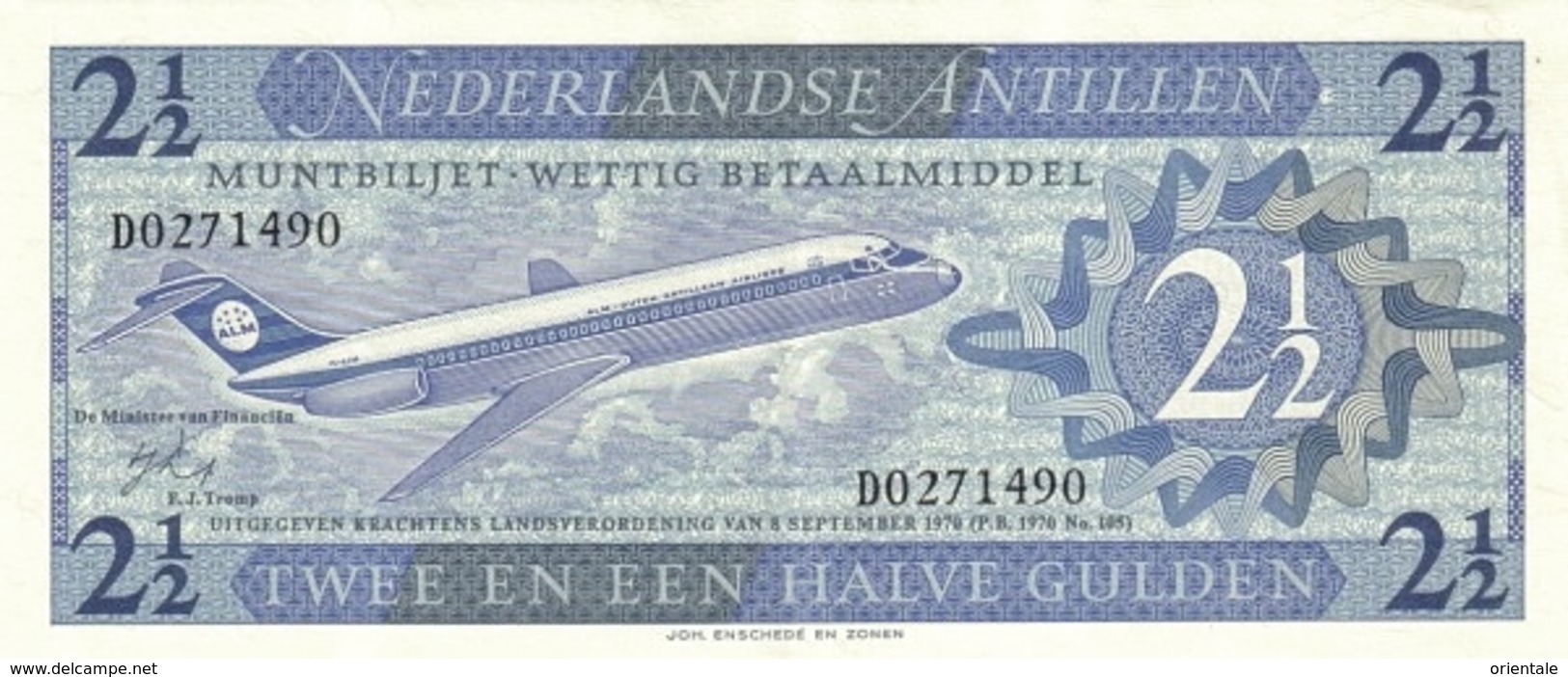 NETHERLANDS ANTILLES P. 21a 2,50 G 1970 UNC - Antille Olandesi (...-1986)