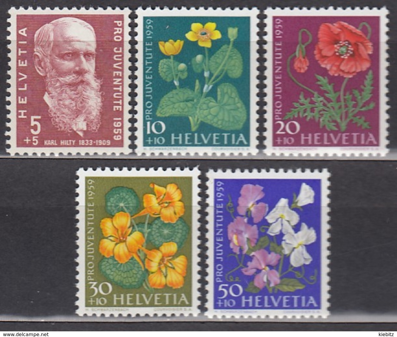 SCHWEIZ Juventute 1959 - ANK: 698-702 Komplett  Feinst ** / MNH - Ungebraucht