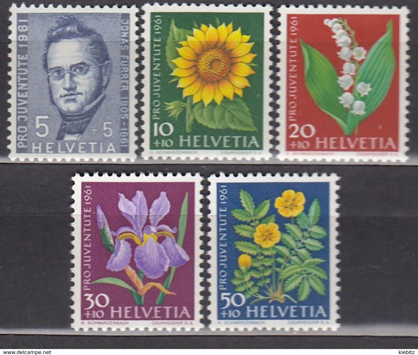 SCHWEIZ Juventute 1961 - ANK: 753-757  Komplett  Feinst ** / MNH - Ungebraucht