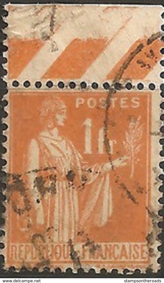 FR286U3 - 1932-33 France, "Paix", N° 286, 1Fr. Orange, Oblitérée - 1932-39 Paz