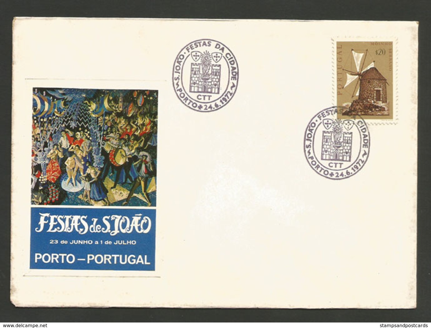 Portugal Cachet Commémoratif  Fête De La Ville Porto 1972 Event Postmark Oporto City Festival - Flammes & Oblitérations