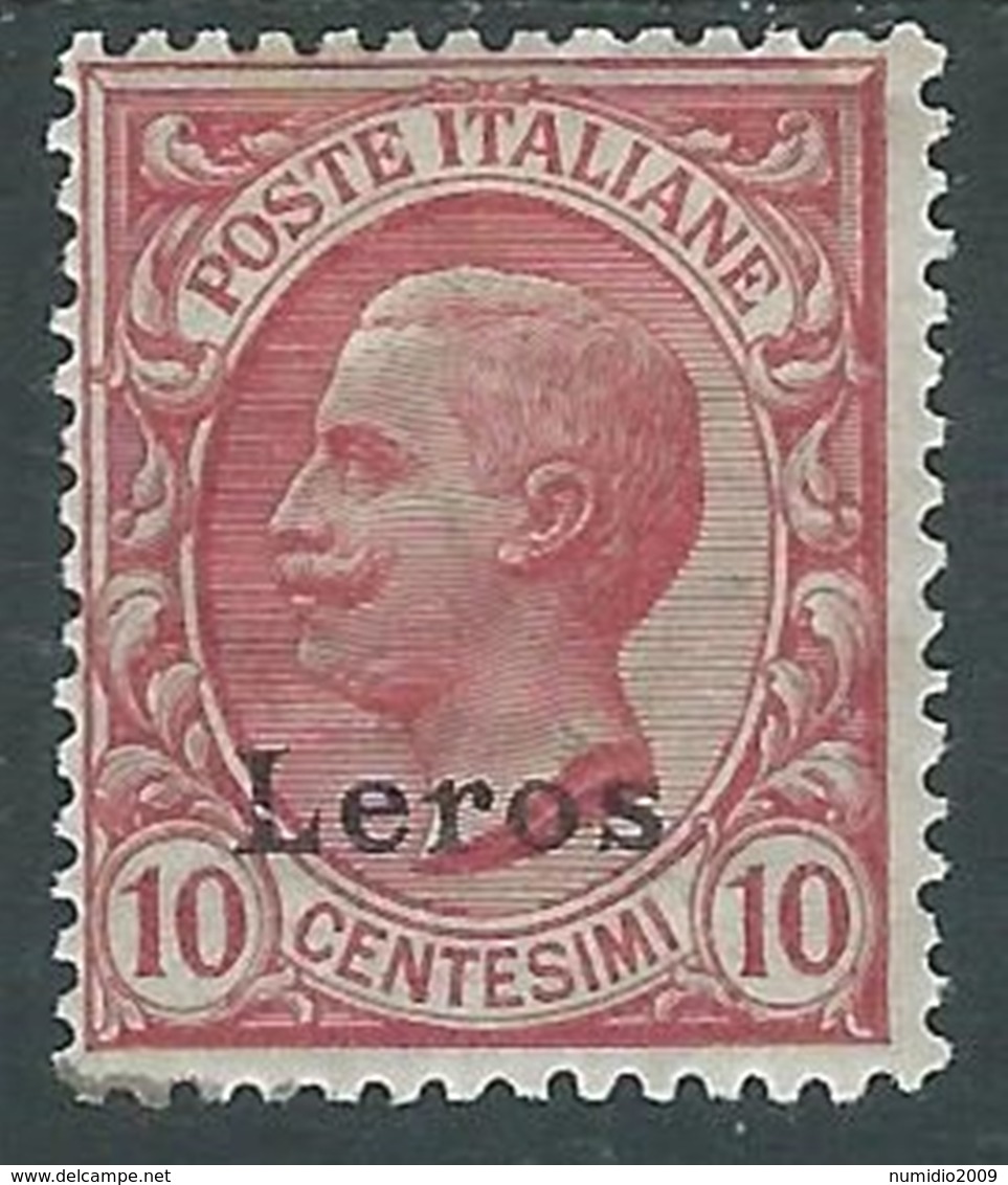 1912 EGEO LERO EFFIGIE 10 CENT MH * - RA3-3 - Ägäis (Lero)