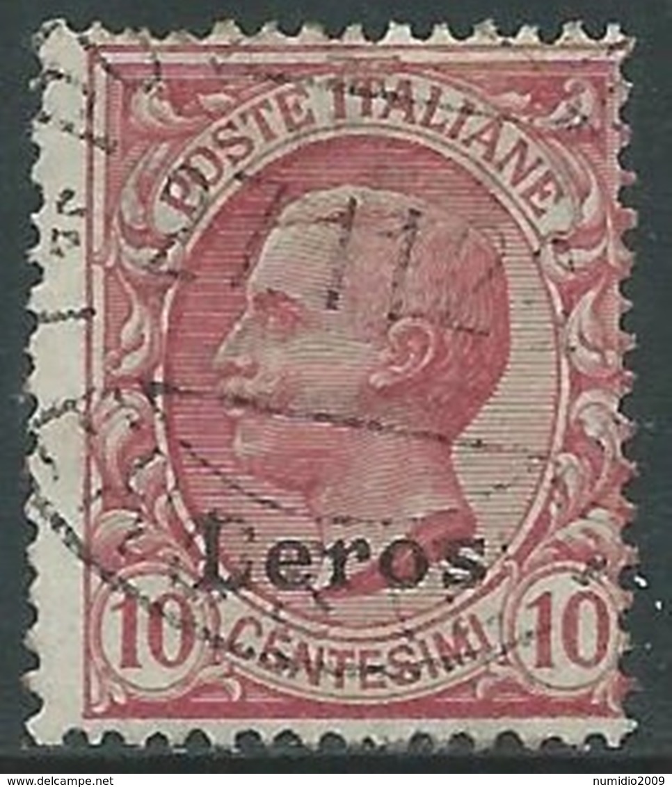 1912 EGEO LERO USATO EFFIGIE 10 CENT - RA4-9 - Ägäis (Lero)