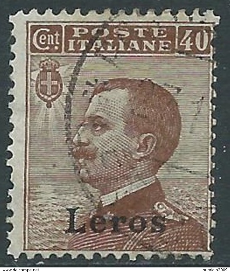 1912 EGEO LERO USATO EFFIGIE 40 CENT - RA4-9 - Ägäis (Lero)