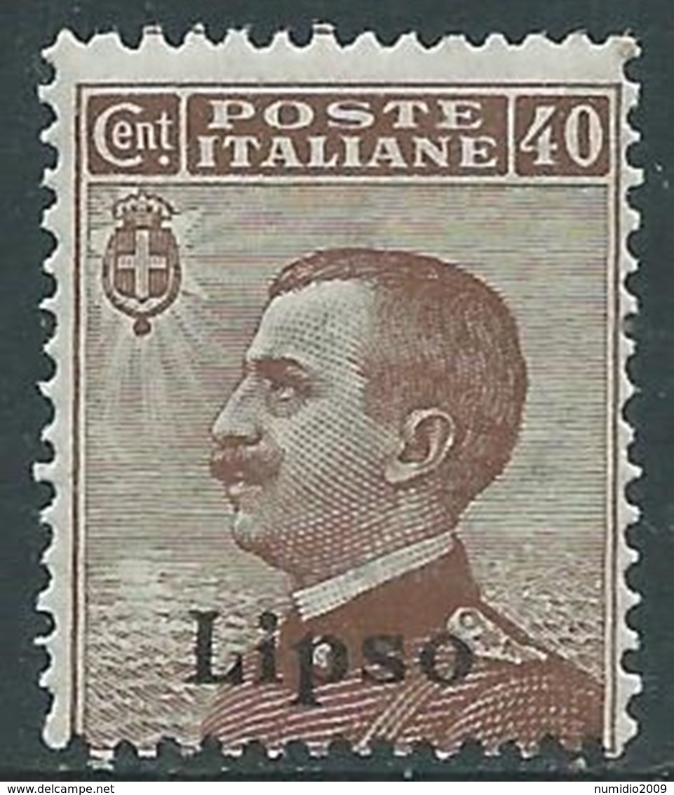 1912 EGEO LIPSO EFFIGIE 40 CENT MNH ** - RA3-7 - Egée (Lipso)