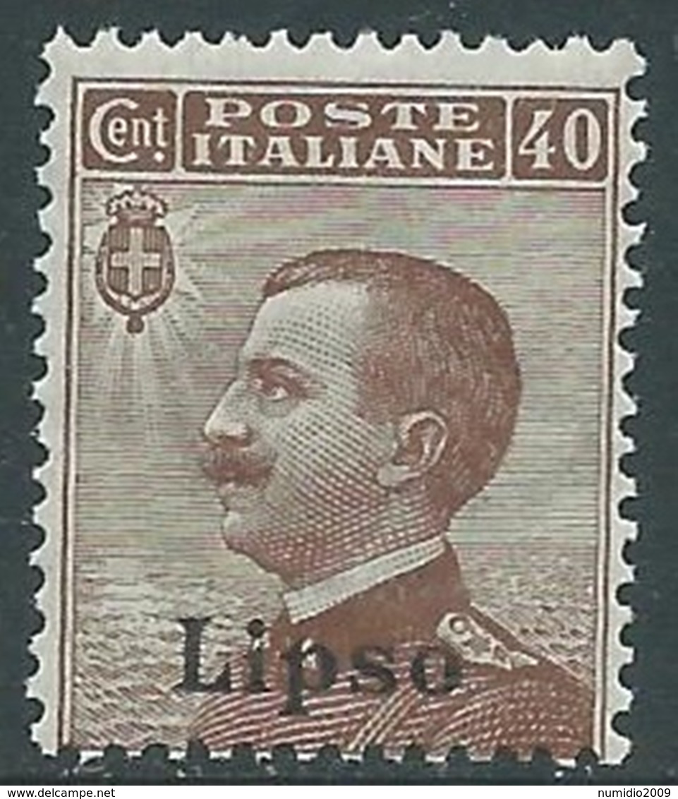 1912 EGEO LIPSO EFFIGIE 40 CENT MNH ** - RA3-8 - Egée (Lipso)